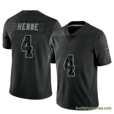 Youth Kansas City Chiefs Chad Henne Black Game Reflective Kcc216 Jersey C1165